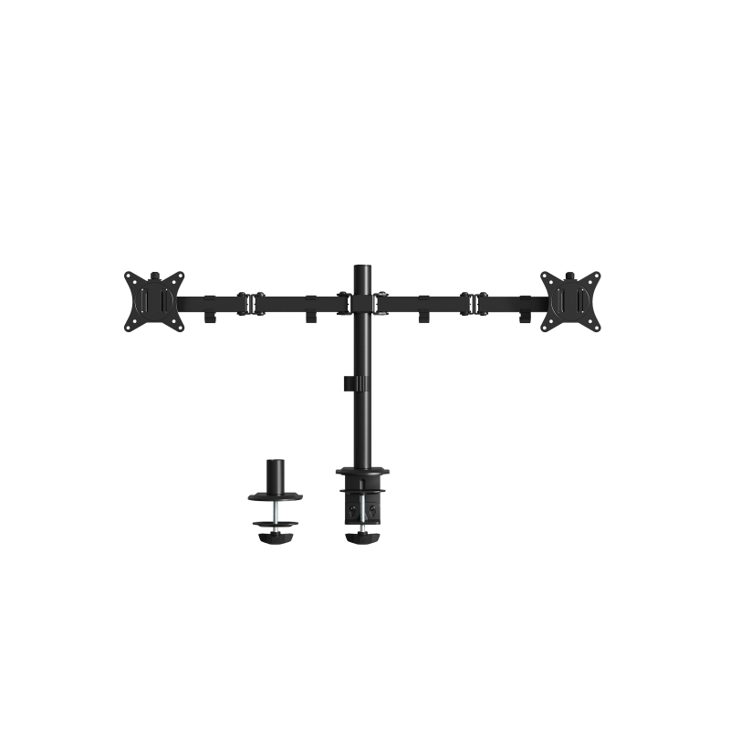 Support d'écran de bureau Ewent - 2 écrans 13-32" - VESA Max 100x100 - Écran plat jusqu'à 9 kg - Écran incurvé jusqu'à 7 kg - No
