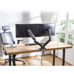 Support de bureau Ewent pour deux écrans de 13 à 34 pouces – VESA max. 100 x 100 – Jusqu'à 9 kg – Noir