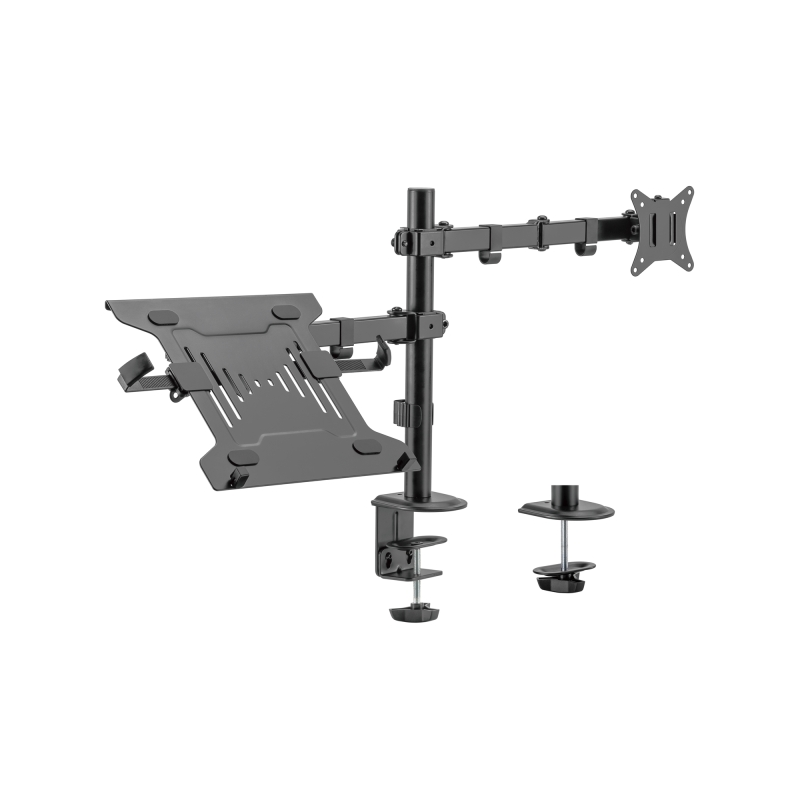 Support de bureau Ewent pour 1 écran et 1 ordinateur portable 34" - jusqu'à 9 kg - Noir