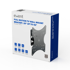 Support mural Ewent pour téléviseurs jusqu'à 100" - Inclinable - VESA max. 800 x 600 - Poids max. 20 kg - Pivotant - 230 x 230 x