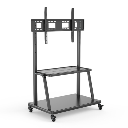 Support TV Ewent pour téléviseurs jusqu'à 120" - Plateau auxiliaire - Hauteur réglable - VESA maximum 1000 x 600 - Poids maximum