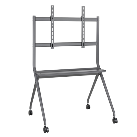 Support TV Ewent pour téléviseurs jusqu'à 86" - Plateau auxiliaire - Hauteur réglable - Gestion des câbles - VESA maximum 800 x