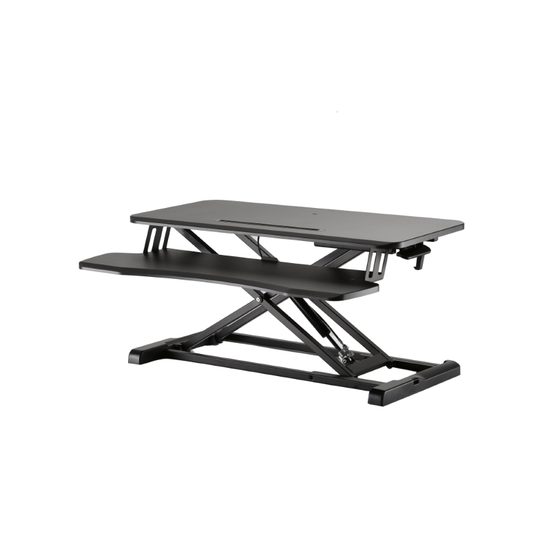 Support d'écran Ewent - Grande surface 80 x 40 cm - Hauteur réglable - Ressort à gaz - Plateau pour clavier - Poids maximal 15 k