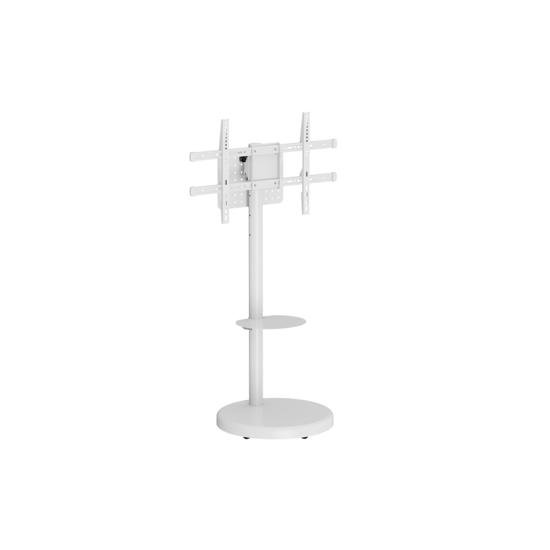 Support de sol Ewent pour téléviseurs jusqu'à 86" - Plateau auxiliaire - Hauteur réglable - Gestion des câbles - VESA maximum 60