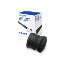 Gaine de rangement pour câbles en polyester Ewent - Fermeture Velcro - 1 m - 85 mm - Noir