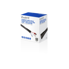 Gaine de rangement pour câbles en polyester Ewent - Fermeture Velcro - 1 m - 85 mm - Noir