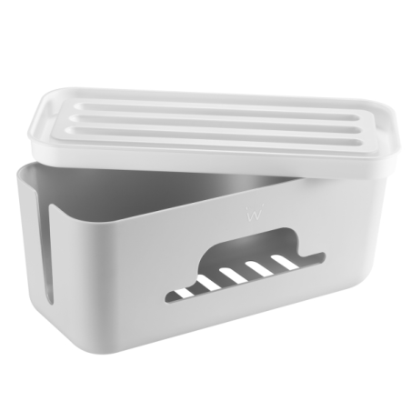 Boîte de rangement pour câbles Ewent - Support pour tablette et téléphone - Dissipation thermique - Couvercle amovible - 30,7 x