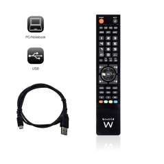 Télécommande universelle 4 en 1 Ewent - Programmable avec câble micro USB et PC - Noir