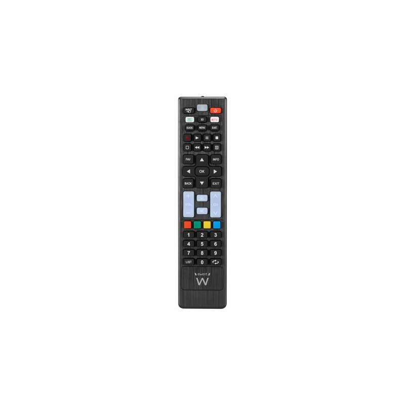 Ewent EW1577 Mando Universal para Lg, Samsung, Sony, Hisense y TCL - Preconfigurado - Botones NetTV y Smart Video - Color Negro