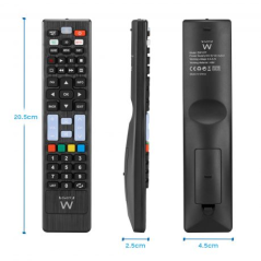 Ewent EW1577 Mando Universal para Lg, Samsung, Sony, Hisense y TCL - Preconfigurado - Botones NetTV y Smart Video - Color Negro