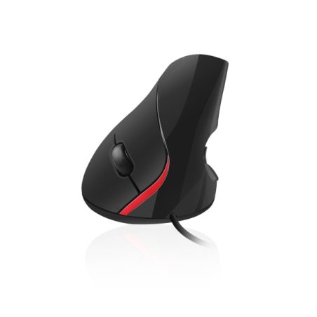 Souris filaire Ewent - Souris verticale - 1000 dpi - Câble de 1,25 m - Ergonomique - Noir