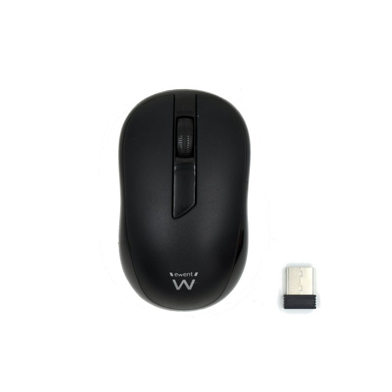 Souris sans fil Ewent 2,4 Hz - Récepteur USB-A - 1000 dpi - 1 pile AA (incluse) - Noir