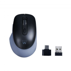 Souris USB sans fil Ewent EW3243 3200 dpi - 6 boutons - 2,4 GHz et Bluetooth - Pour droitiers - Noir/Gris