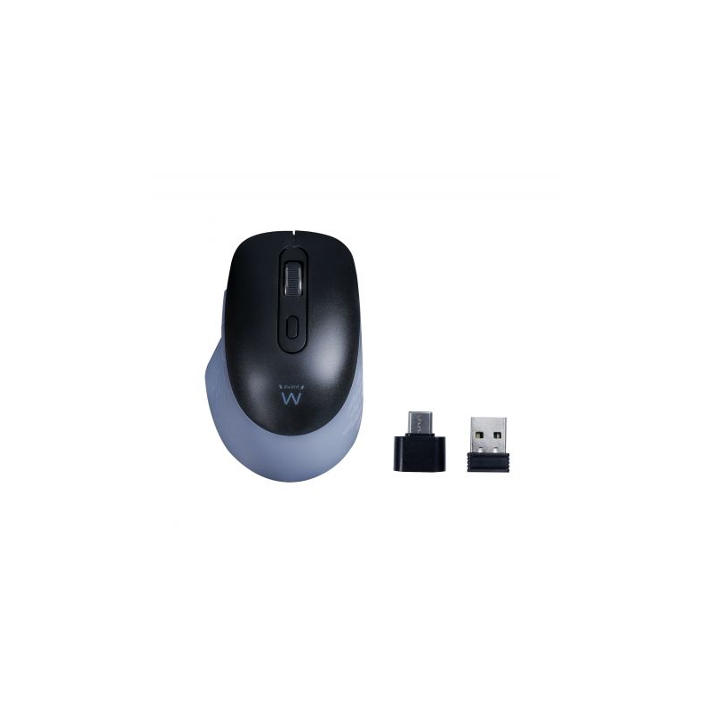 Souris USB sans fil Ewent EW3243 3200 dpi - 6 boutons - 2,4 GHz et Bluetooth - Pour droitiers - Noir/Gris