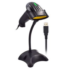 Lecteur de codes-barres laser 1D Ewent EW3400 - Connecteur USB - 150 numérisations par seconde - Base mains libres - Noir