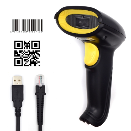 Lecteur de codes-barres 2D Ewent - USB - Vitesse de numérisation de 200 lignes par seconde - Résistant aux chutes - Noir
