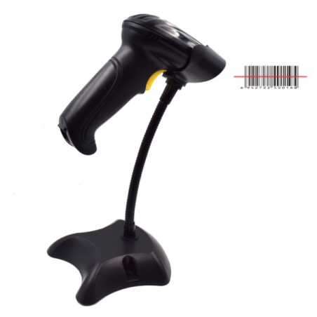 Lecteur de codes-barres 1D sans fil Ewent EW3430 - Modes manuel et automatique - Noir
