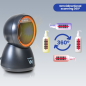 Lecteur de codes-barres de bureau Ewent - QR 1D 2D - Mains libres - Résistant aux chutes - Plug and Play - Noir/Orange