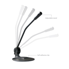 Microphone multimédia Ewent - Jack 3,5 mm - Câble 1,8 m - Noir