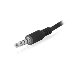 Casque de chat Ewent avec microphone et contrôle du volume - Câble de 2 m, 1 prise jack 3,5 mm 4 broches - Noir