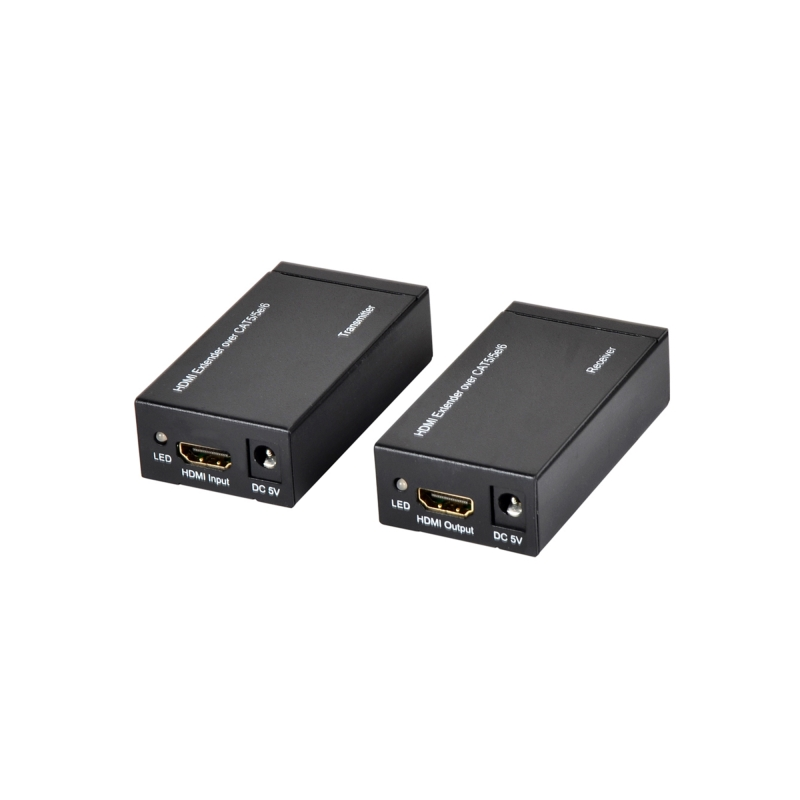 Pack d'extension HDMI Ewent sur câble UTP – jusqu'à 60 mètres – Résolution 1080p avec câble Cat6 – Noir