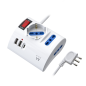 Multiprise Ewent avec 6 prises de bureau - 2 prises L + 1 prise L/F (Schuko) - 2 ports USB-A - 1 port USB-C - Fiche italienne co