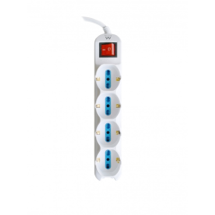 Multiprise Ewent 12 prises - 8 prises L + 4 prises L/F (Schuko) - Interrupteur marche/arrêt - Protection contre les surtensions