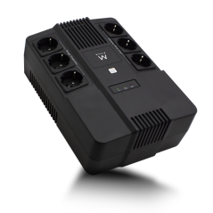 Onduleur interactif Ewent 700 VA/390 W - 6 prises Schuko - Mise à la terre - Fonction AVR - Notifications sonores et LED - Prote