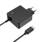 Chargeur mural USB-C Ewent 65 W - Power Delivery - USB-A supplémentaire - Câble de 1,5 m - Protection électrique - Noir