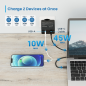 Chargeur mural USB-C Ewent 45 W - Power Delivery - USB-A supplémentaire - Câble de 1,5 m - Protection électrique - Noir