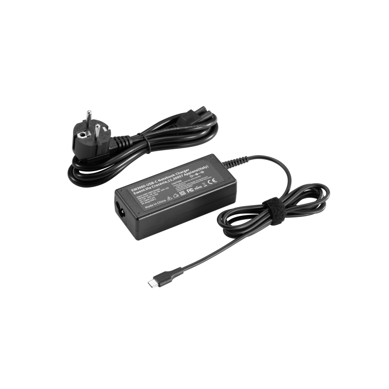 Chargeur USB Type-C Ewent pour ordinateur portable - Puissance maximale : 65 W - Longueur du câble : 300 cm - Noir