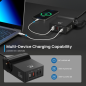 Chargeur USB Ewent avec 2 prises Schuko 16 A - 65 W GaN - 2 x USB-A - 2 x USB-C - Câble de 1,5 m - Protection enfant - Protectio