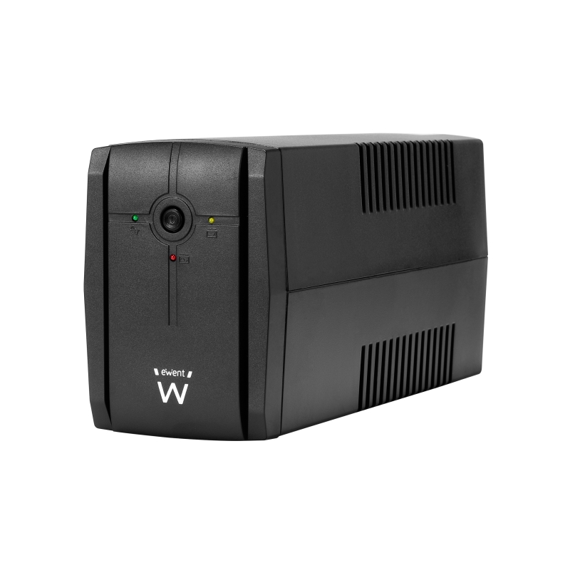 Onduleur interactif Ewent 780 VA/390 W - 2 prises Schuko - Câble d'alimentation - Fonction AVR - Notifications sonores et LED -