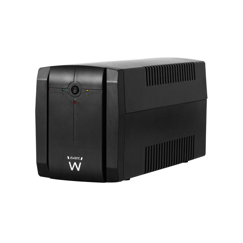 Onduleur interactif Ewent 1300 VA/720 W - 3 prises Schuko - Câble d'alimentation - Fonction AVR - Notifications sonores et LED -