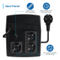 Onduleur interactif Ewent 1300 VA/720 W - 3 prises Schuko - Câble d'alimentation - Fonction AVR - Notifications sonores et LED -