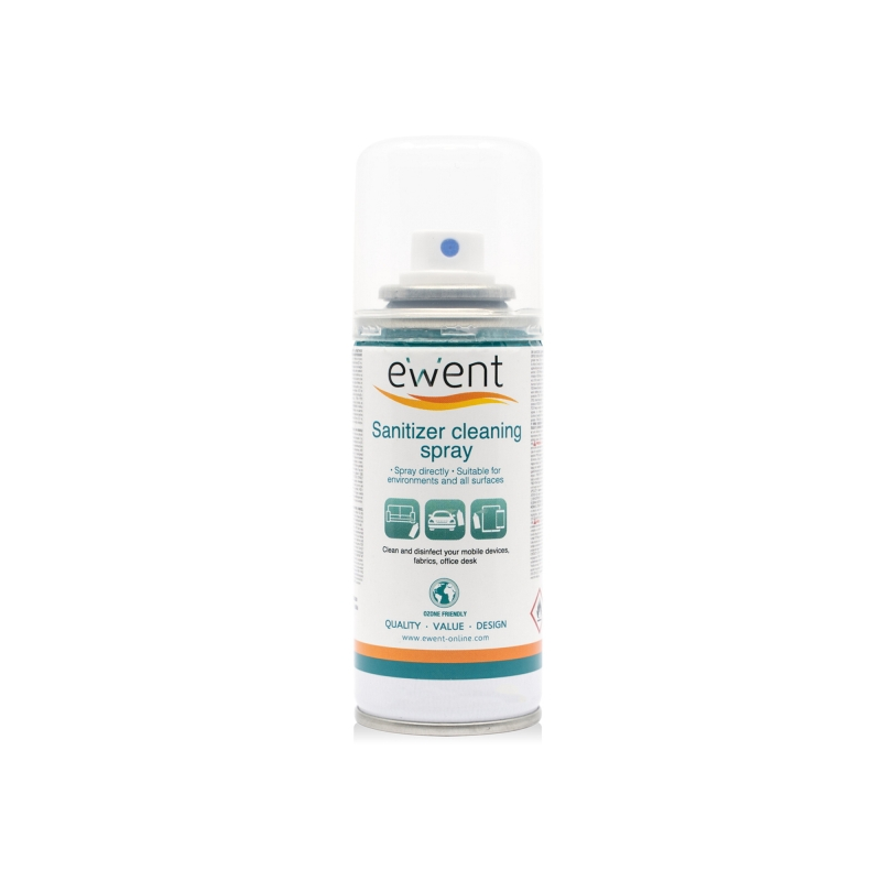 Spray désinfectant Ewent pour surfaces - 400 ml - Formule détergente - Anti-odeurs - Couleur transparente