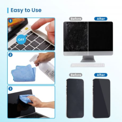 Kit de nettoyage d'écran Ewent 1000 ml + chiffon en microfibre