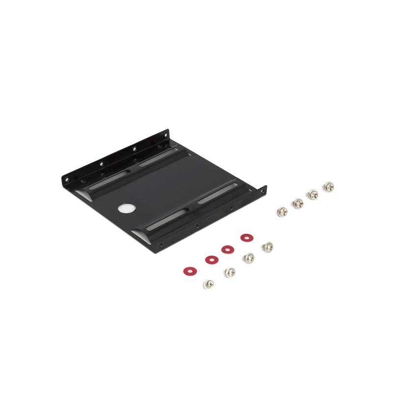 Adaptateur de montage Ewent pour disque dur/SSD 2,5" vers emplacement 3,5" - Aluminium massif - Vis incluses - Noir