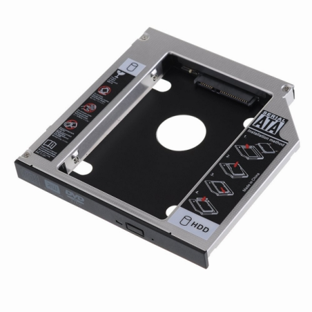 Adaptateur Ewent pour disque dur 7/9,5 mm vers lecteur optique 12,7 mm pour ordinateur portable – Vitesse de transfert jusqu'à 6