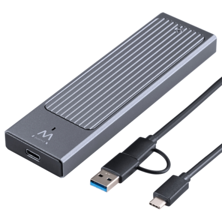 Boîtier externe USB 3.2 USB-C Ewent - SSD, câble USB CC et USB CA - Noir