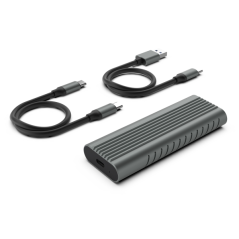 Boîtier externe USB 3.2 Ewent - SSD USB-C sans vis - Câble USB CC et USB CA - Gris
