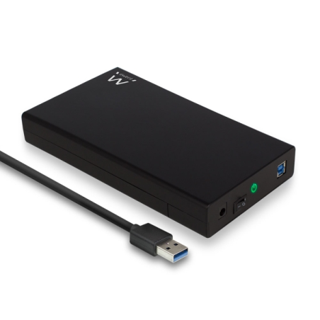 Boîtier externe Ewent EW7056 pour disques durs SATA 3,5" - Sans vis - USB 3.2 - Câble 80 cm - Noir