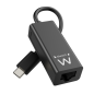 Adaptateur réseau Ewent RJ45 vers USB-C - Gigabit 10/100/1000 Mbps - Câble de 15 cm - Couleur noire