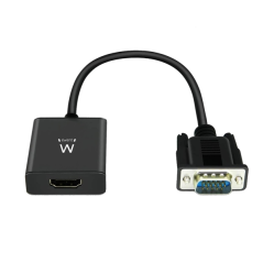 Convertisseur VGA vers HDMI Ewent EW9866 avec audio - Résolution maximale de 1920 x 1200 pixels - Sans pilote - Noir
