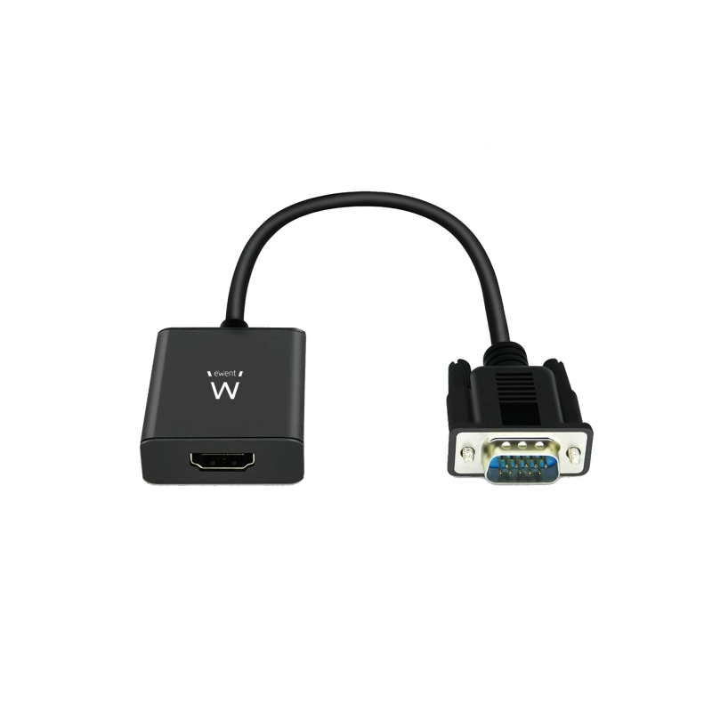 Convertisseur VGA vers HDMI Ewent EW9866 avec audio - Résolution maximale de 1920 x 1200 pixels - Sans pilote - Noir
