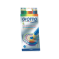 Crayons de couleur aquarelle Giotto Stilnovo Acqarell, lot de 12, forme hexagonale, mine 3,3 mm, couleurs assorties