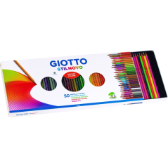 Crayons de couleur aquarelle Giotto Stilnovo Acqarell, lot de 36, forme hexagonale, mine de 3,3 mm, couleurs assorties