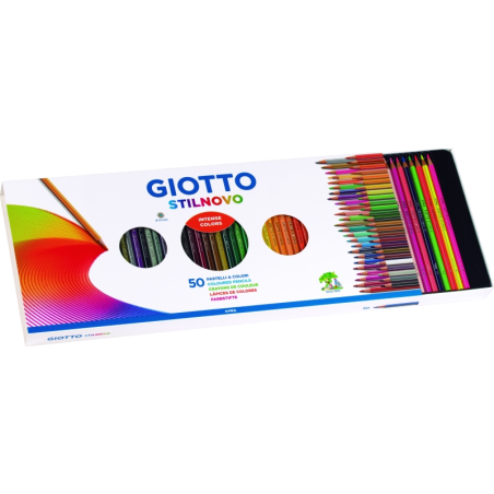 Crayons de couleur aquarelle Giotto Stilnovo Acqarell, lot de 36, forme hexagonale, mine de 3,3 mm, couleurs assorties