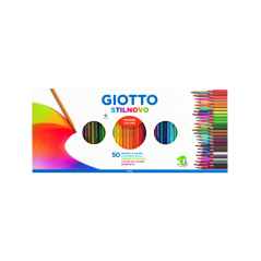 Crayons de couleur aquarelle Giotto Stilnovo Acqarell, lot de 36, forme hexagonale, mine de 3,3 mm, couleurs assorties