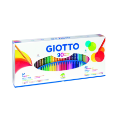 Coffret cadeau Giotto de 90 pièces - 40 marqueurs Giotto Turbo Color - 50 crayons de couleur Giotto Stilnovo - Couleurs assortie